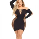 Pink Lipstick Diamond Drippin Dress W/rhinestone Detail (fits Up To 3x) Black Qn