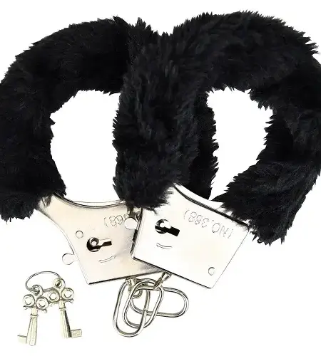 Loving Joy Furry Handcuffs Black