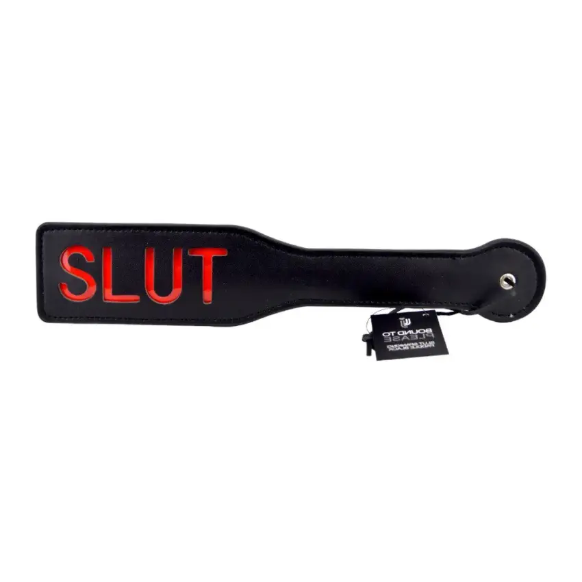 Bound to Please SLUT Spanking Paddle Black - Image 4