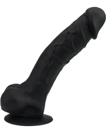 Loving Joy 9 Inch Realistic Silicone Dildo with Suction Cup and Balls Black