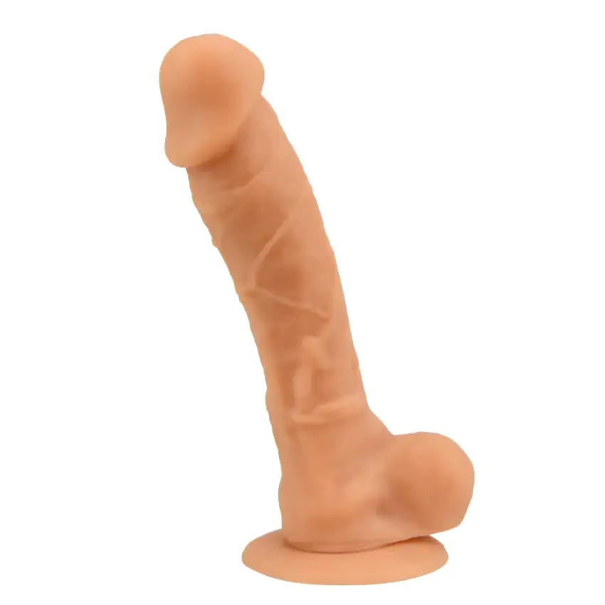 Loving Joy 9 Inch Realistic Silicone Dildo with Suction Cup and Balls Vanilla - Image 4