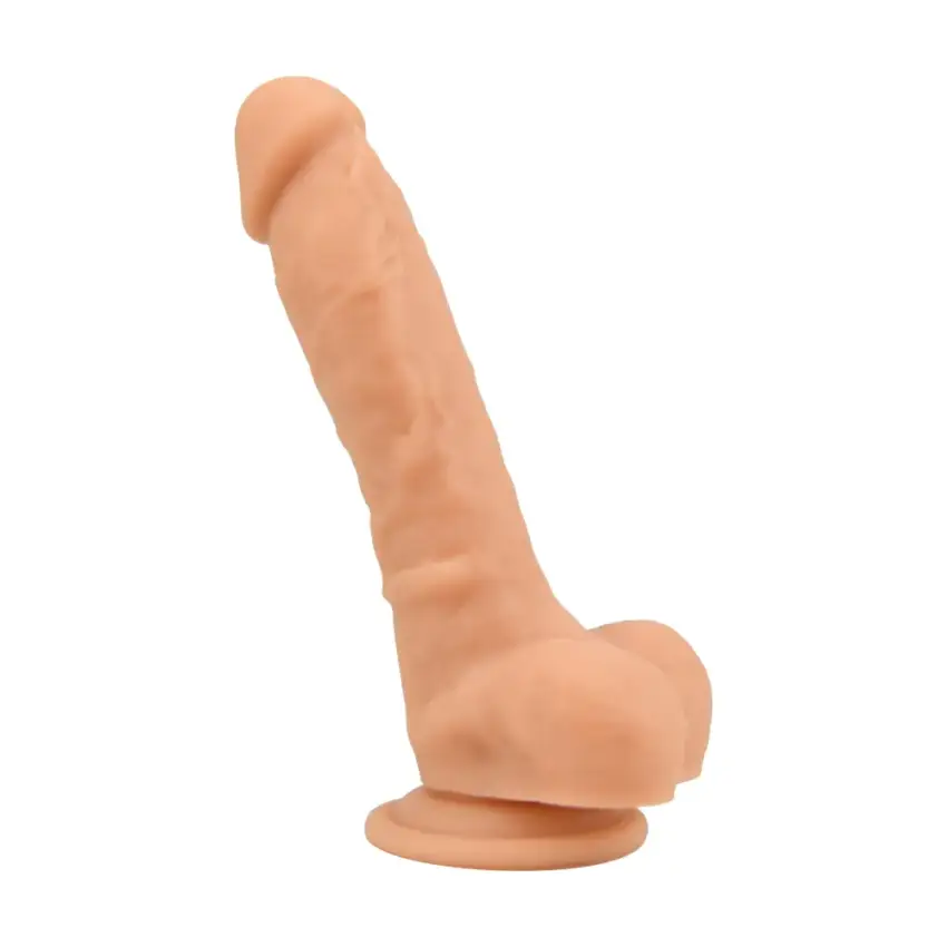 Loving Joy 8 Inch Realistic Silicone Dildo with Suction Cup and Balls Vanilla - Image 3