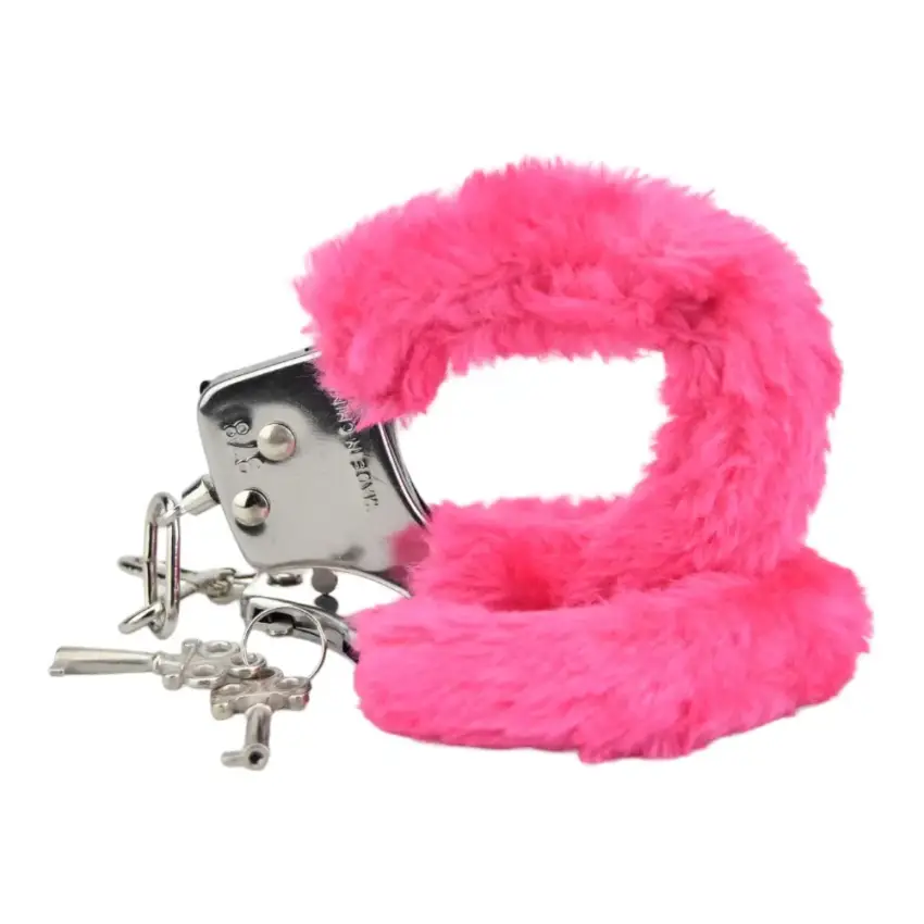 Bound to Play. Heavy Duty Furry Handcuffs Pink - Image 3