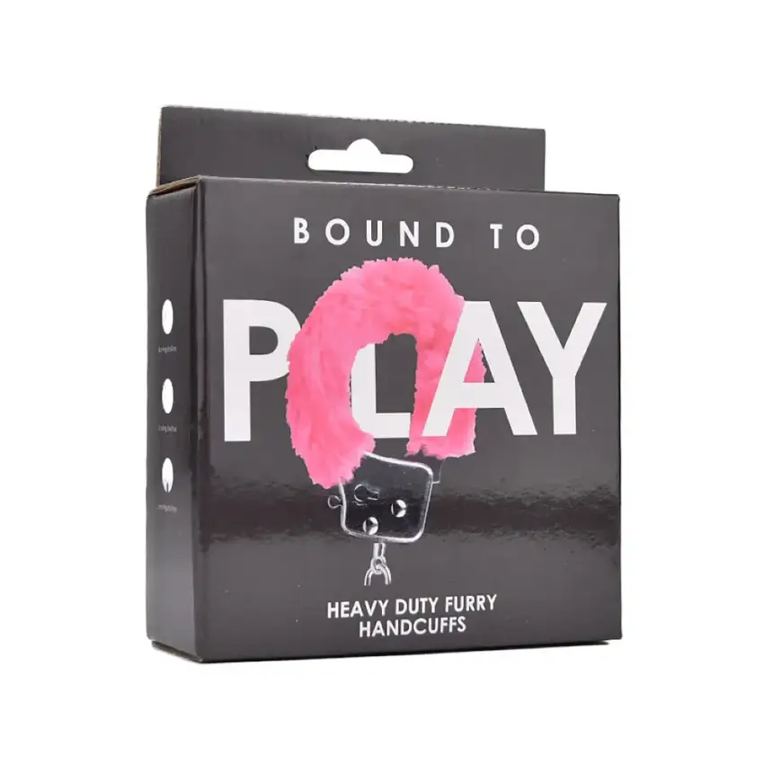 Bound to Play. Heavy Duty Furry Handcuffs Pink - Image 5