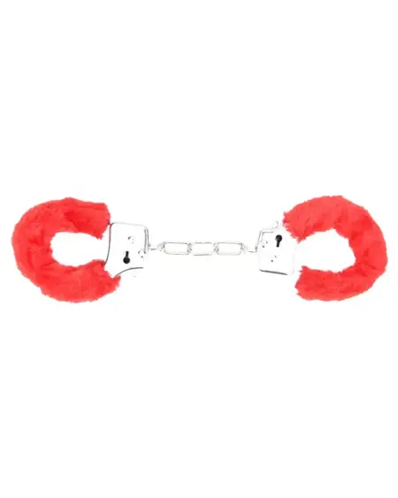 Bound to Play. Heavy Duty Furry Handcuffs Red