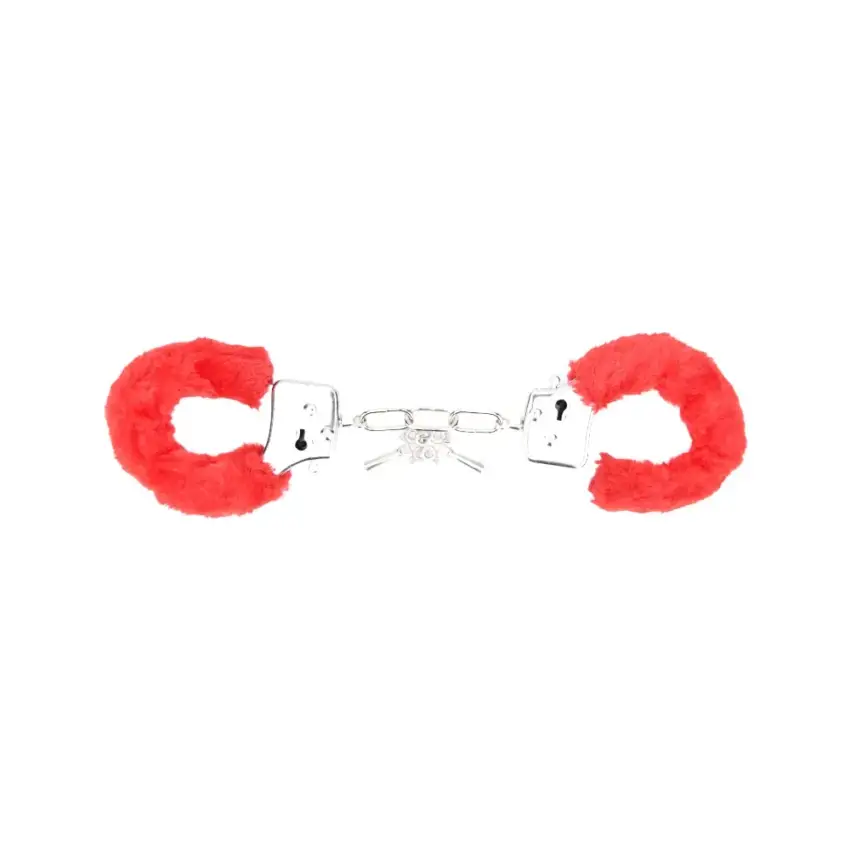 Bound to Play. Heavy Duty Furry Handcuffs Red - Image 2