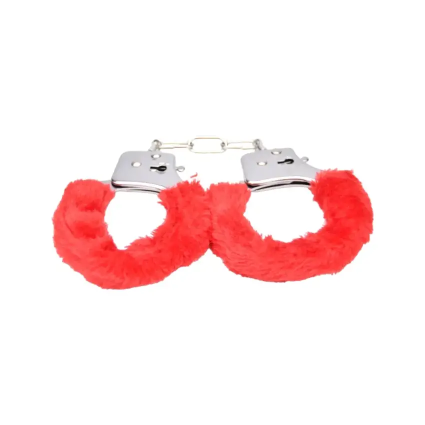 Bound to Play. Heavy Duty Furry Handcuffs Red - Image 4