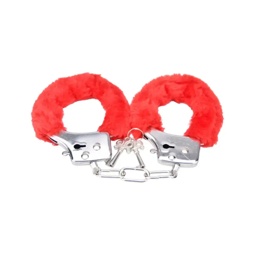 Bound to Play. Heavy Duty Furry Handcuffs Red - Image 6
