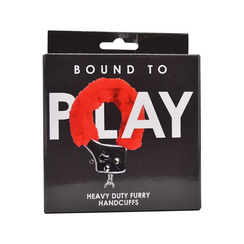 Bound to Play. Heavy Duty Furry Handcuffs Red - Image 7