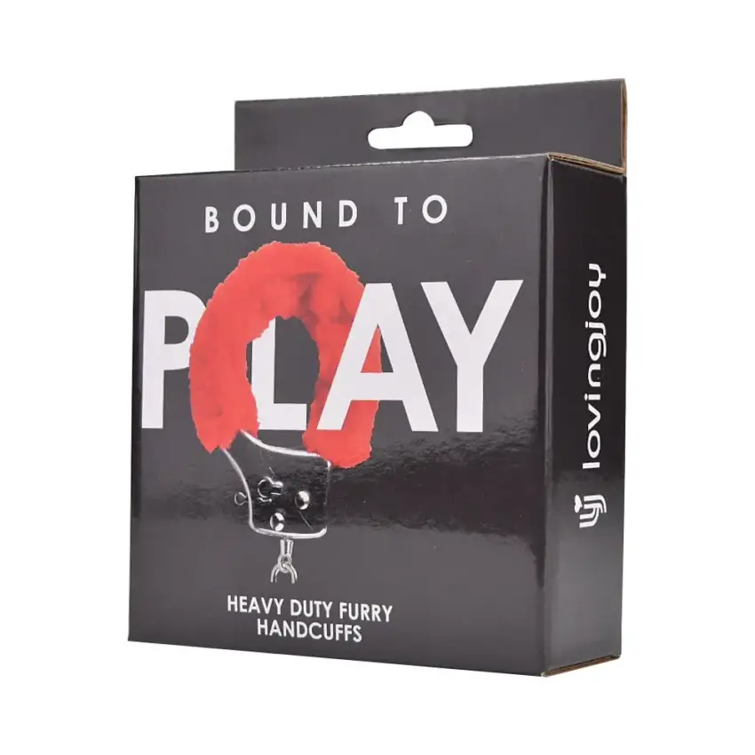 Bound to Play. Heavy Duty Furry Handcuffs Red - Image 9
