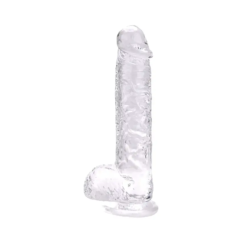 Loving Joy 9 Inch Dildo with Balls Clear - Image 2