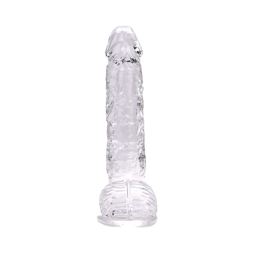 Loving Joy 9 Inch Dildo with Balls Clear - Image 4