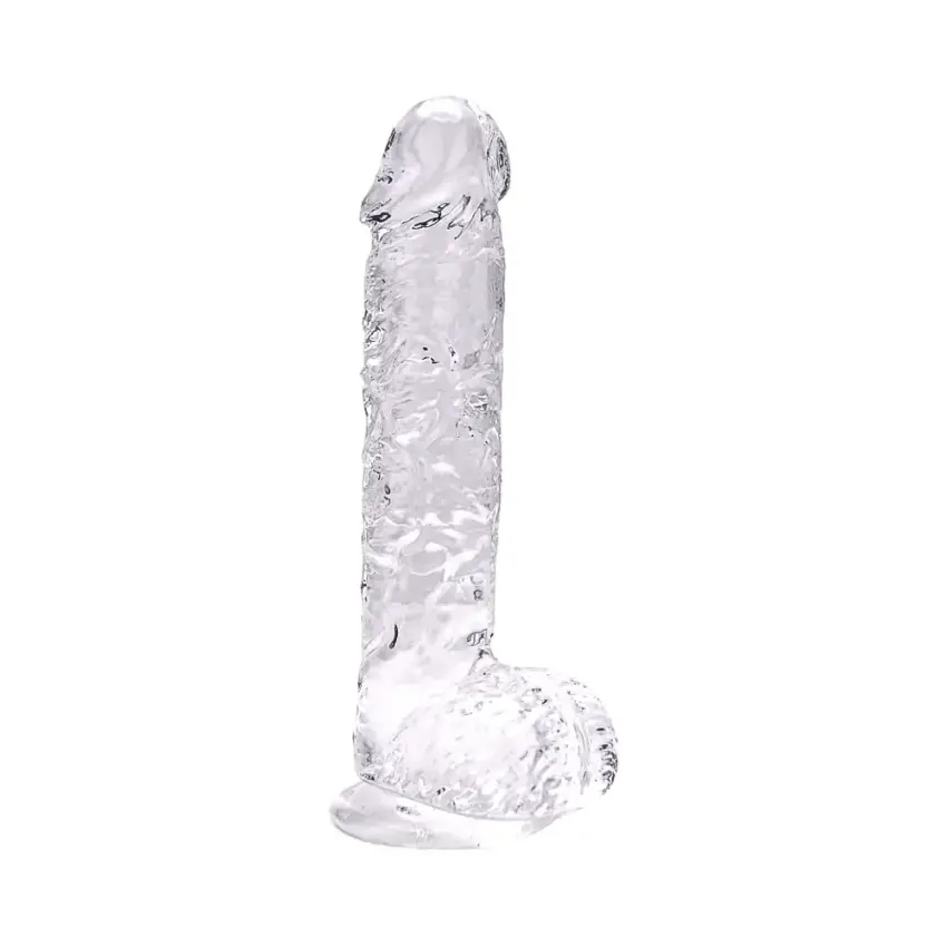 Loving Joy 9 Inch Dildo with Balls Clear - Image 5