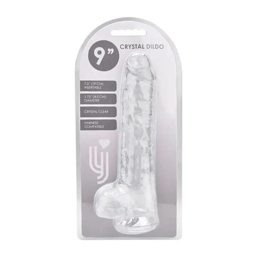 Loving Joy 9 Inch Dildo with Balls Clear - Image 6
