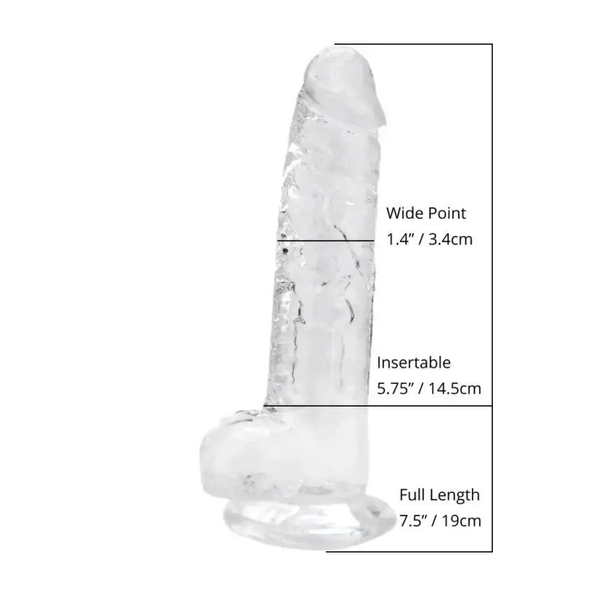 Loving Joy 8 Inch Dildo with Balls Clear - Image 5