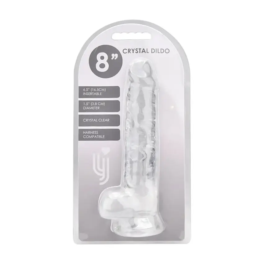 Loving Joy 8 Inch Dildo with Balls Clear - Image 6