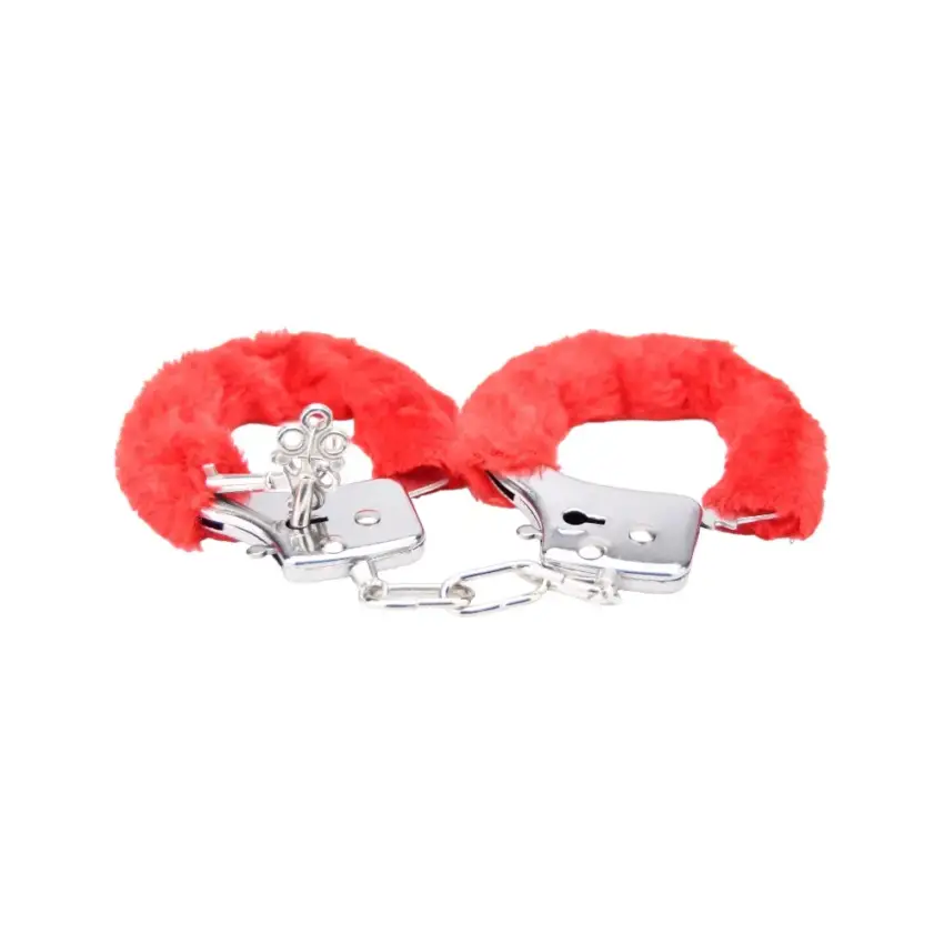 Bound to Play. Heavy Duty Furry Handcuffs Red - Image 12