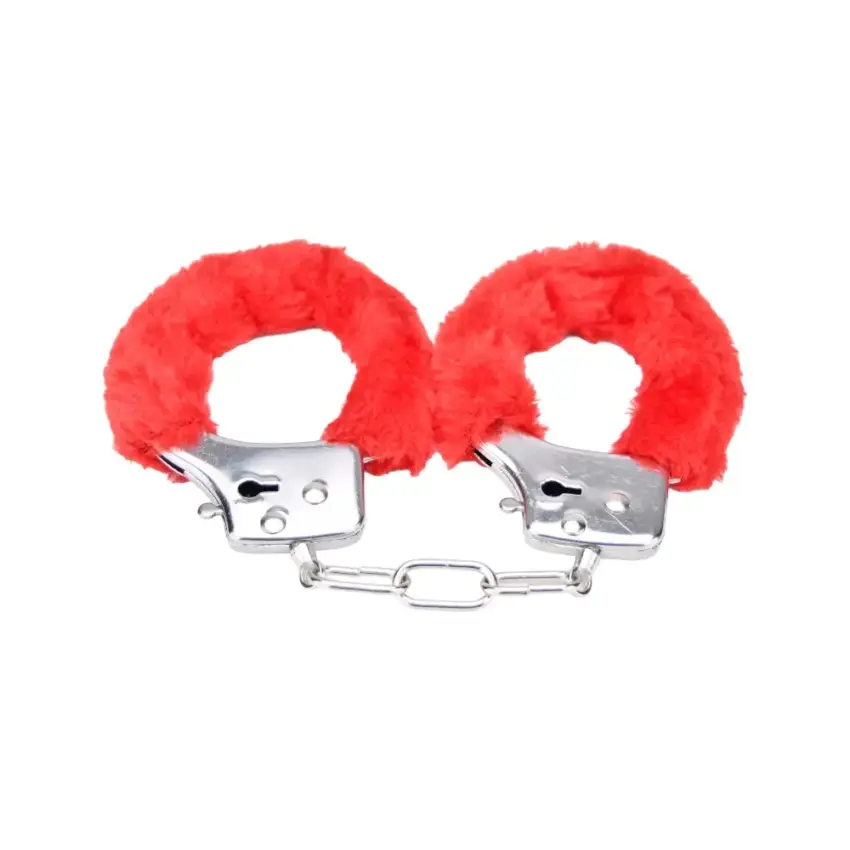 Bound to Play. Heavy Duty Furry Handcuffs Red - Image 13