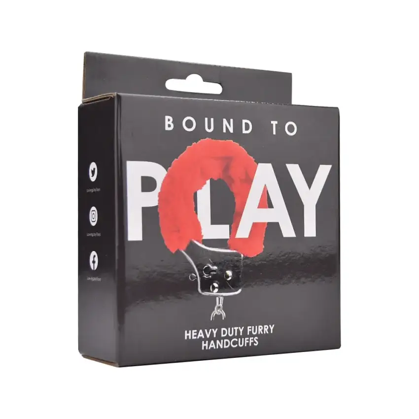 Bound to Play. Heavy Duty Furry Handcuffs Red - Image 17