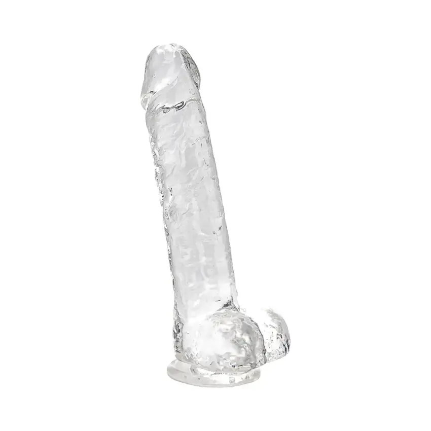 Loving Joy 8 Inch Dildo with Balls Clear - Image 8