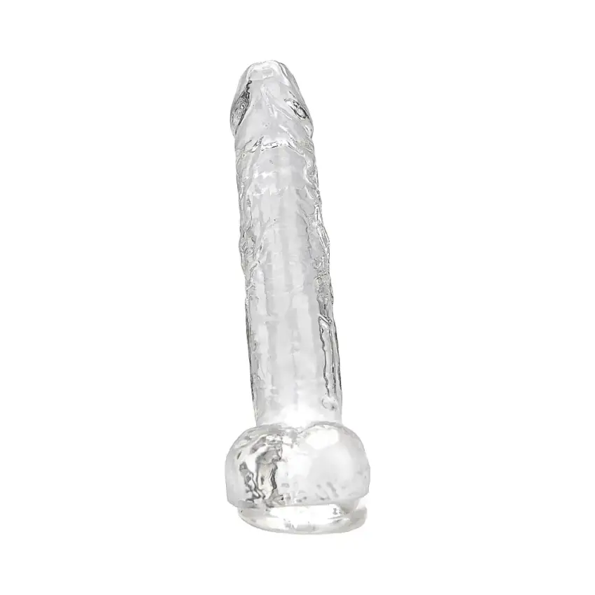 Loving Joy 8 Inch Dildo with Balls Clear - Image 9