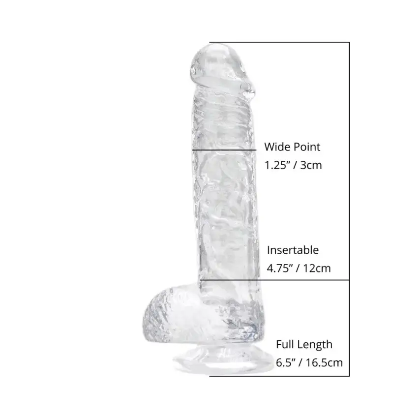 Loving Joy 6 Inch Dildo with Balls Clear - Image 17