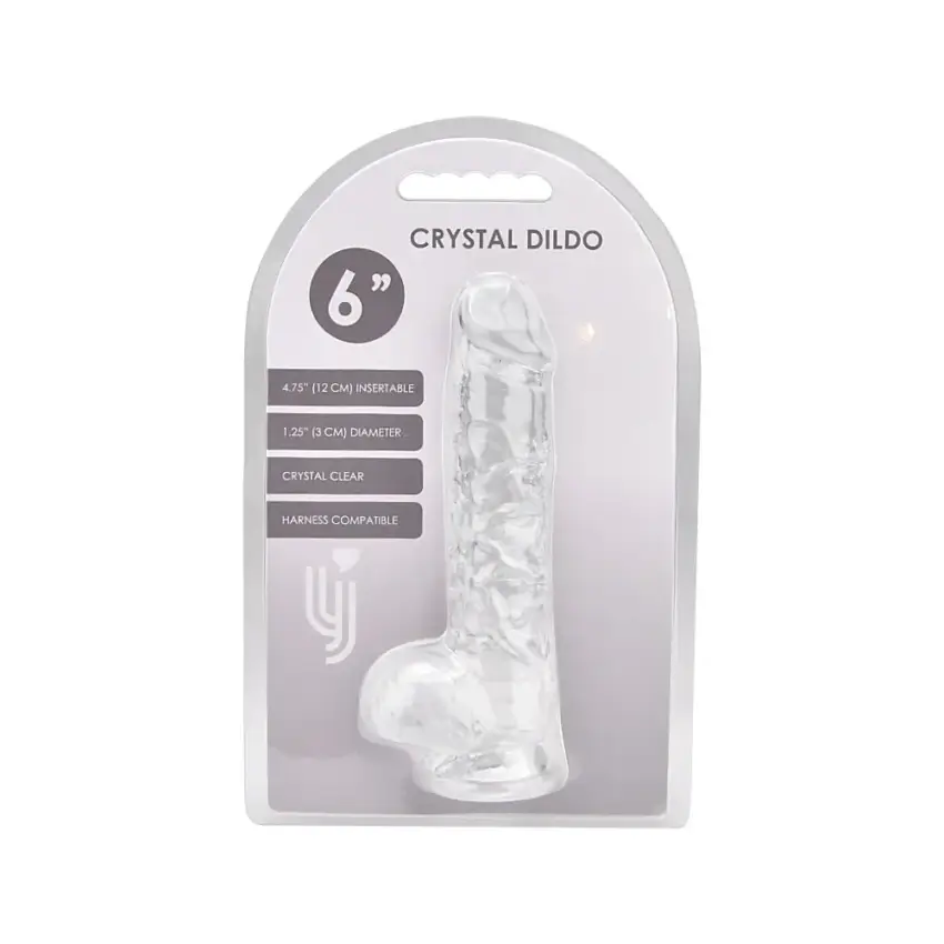 Loving Joy 6 Inch Dildo with Balls Clear - Image 18