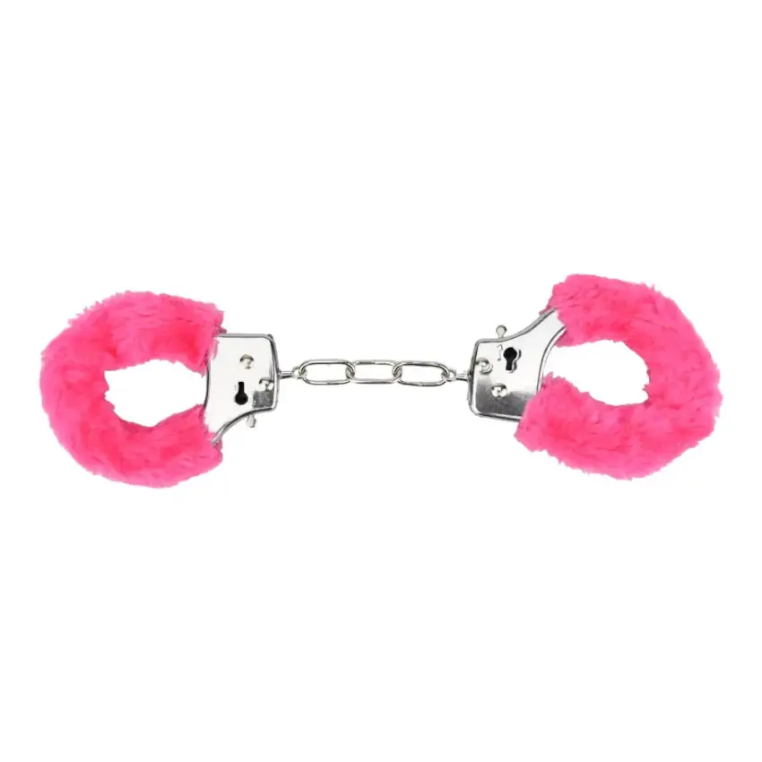 Bound to Play. Heavy Duty Furry Handcuffs Pink - Image 7