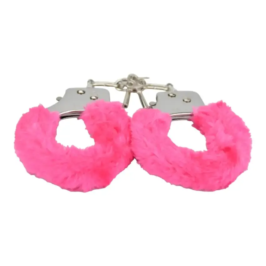 Bound to Play. Heavy Duty Furry Handcuffs Pink - Image 8