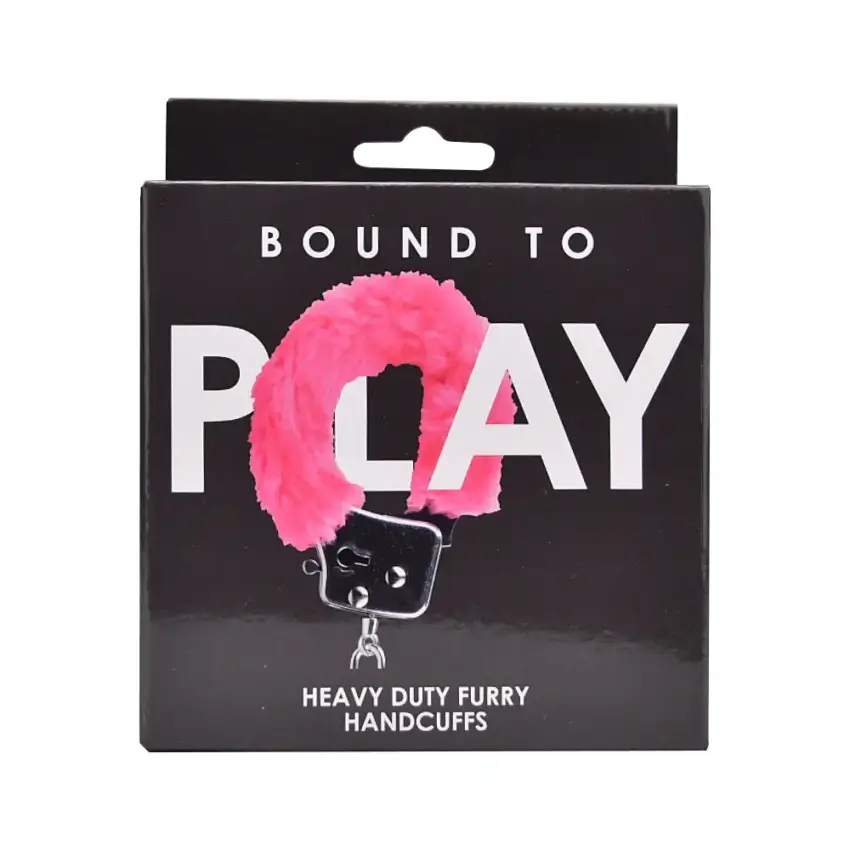 Bound to Play. Heavy Duty Furry Handcuffs Pink - Image 10