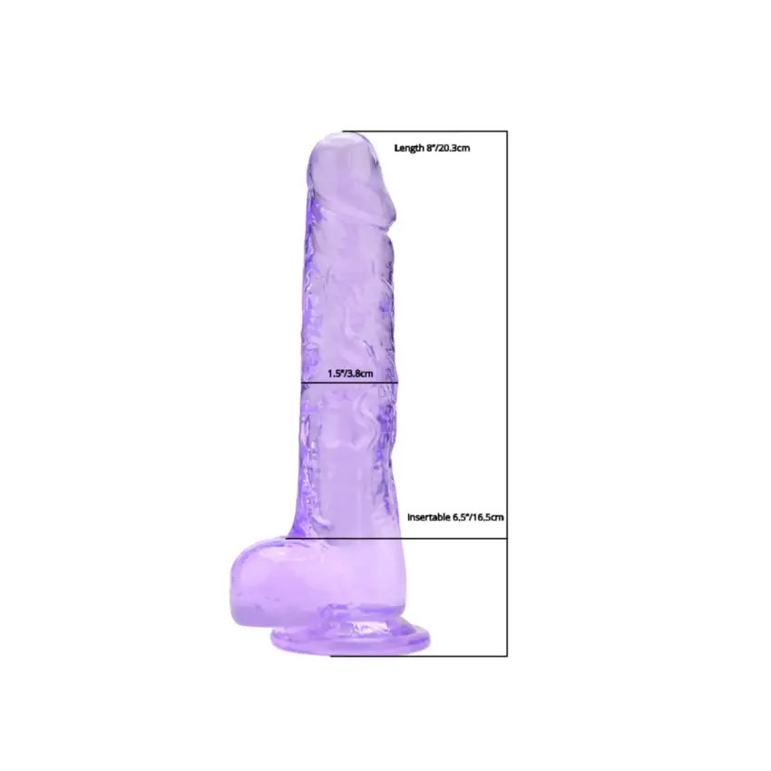Loving Joy 8 Inch Dildo with Balls Purple - Image 5