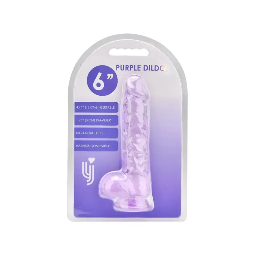 Loving Joy 6 Inch Dildo with Balls Purple - Image 5