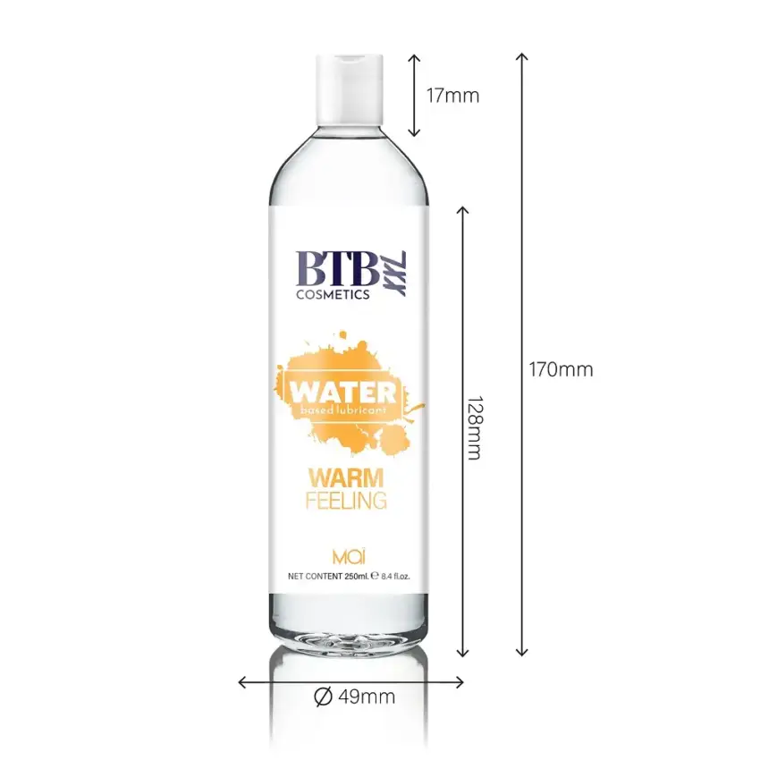 BTB Water Based Warm Feeling Lubricant 250ml - Image 4