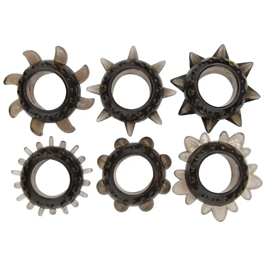 Loving Joy Textured Cock Ring Set (6 Pack) - Image 2