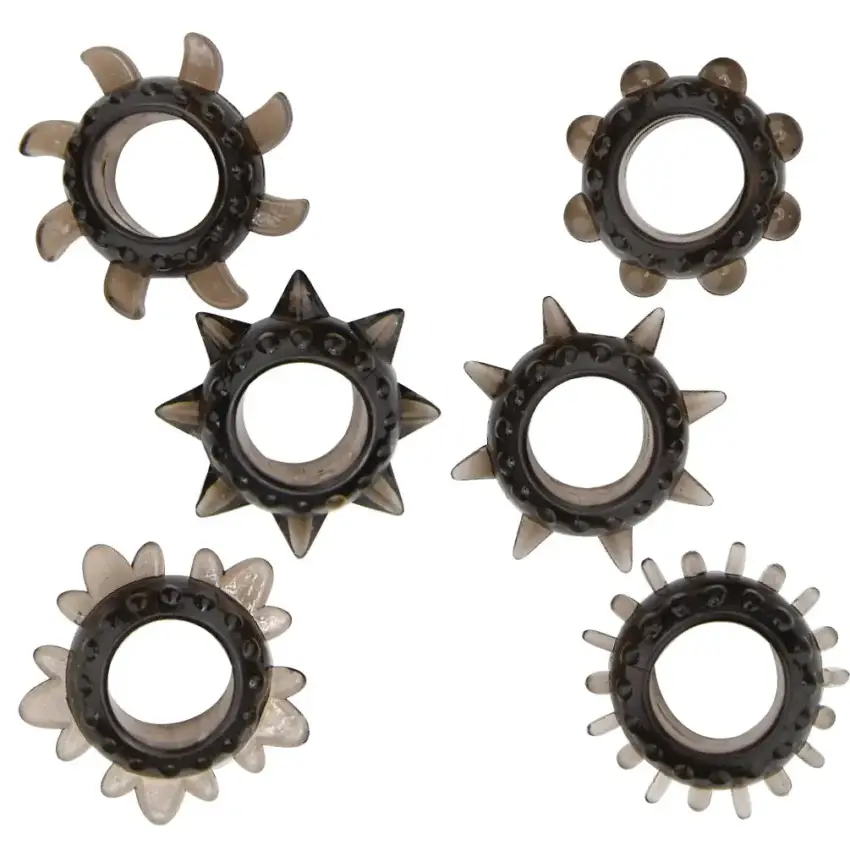 Loving Joy Textured Cock Ring Set (6 Pack) - Image 10