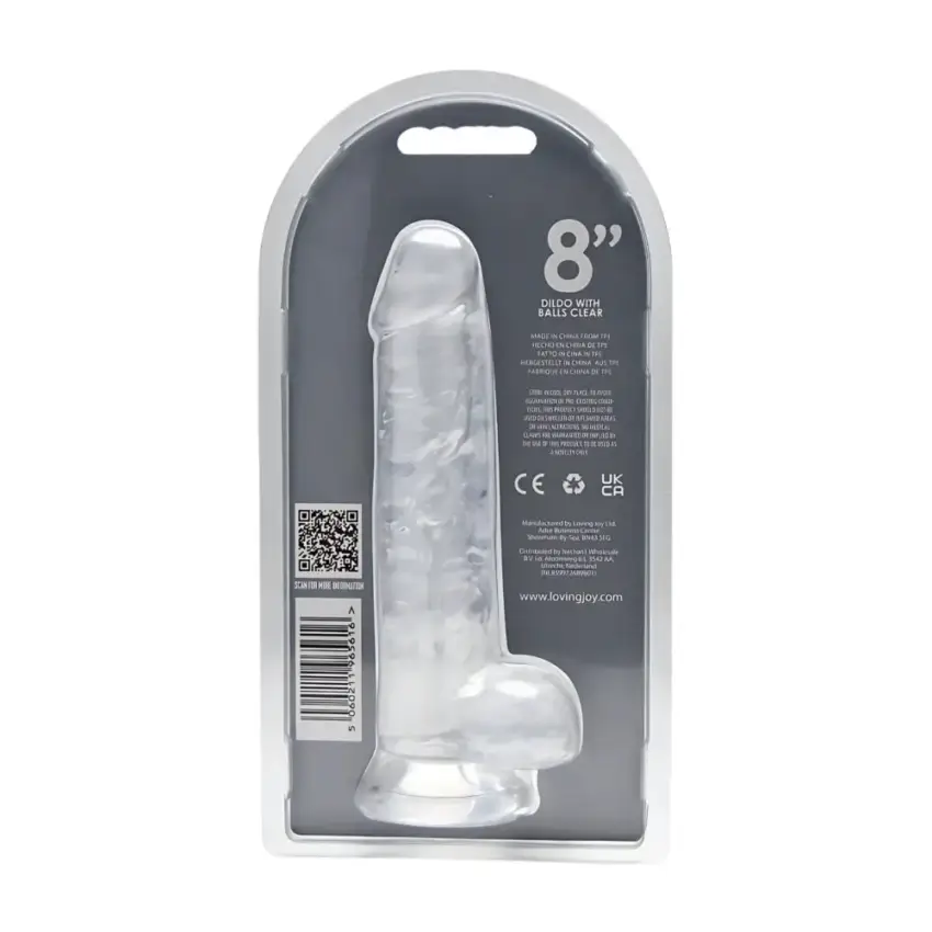 Loving Joy 8 Inch Dildo with Balls Clear - Image 14