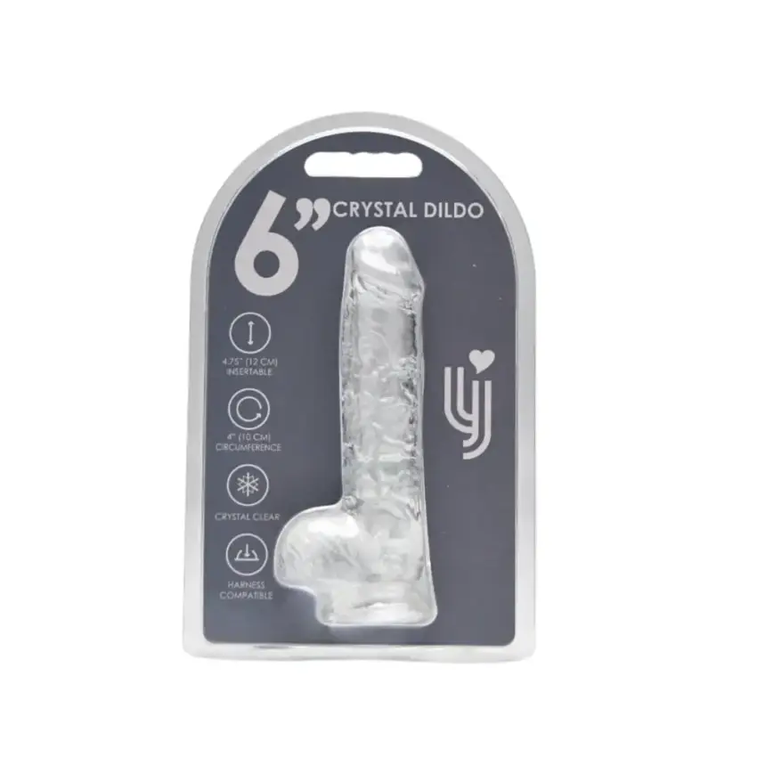 Loving Joy 6 Inch Dildo with Balls Clear - Image 19