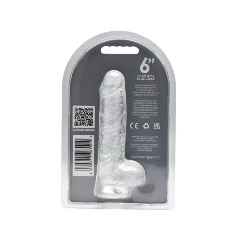 Loving Joy 6 Inch Dildo with Balls Clear - Image 20