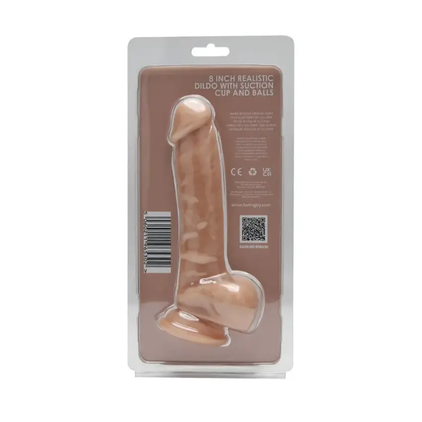 Loving Joy 8 Inch Realistic Silicone Dildo with Suction Cup and Balls Vanilla - Image 9