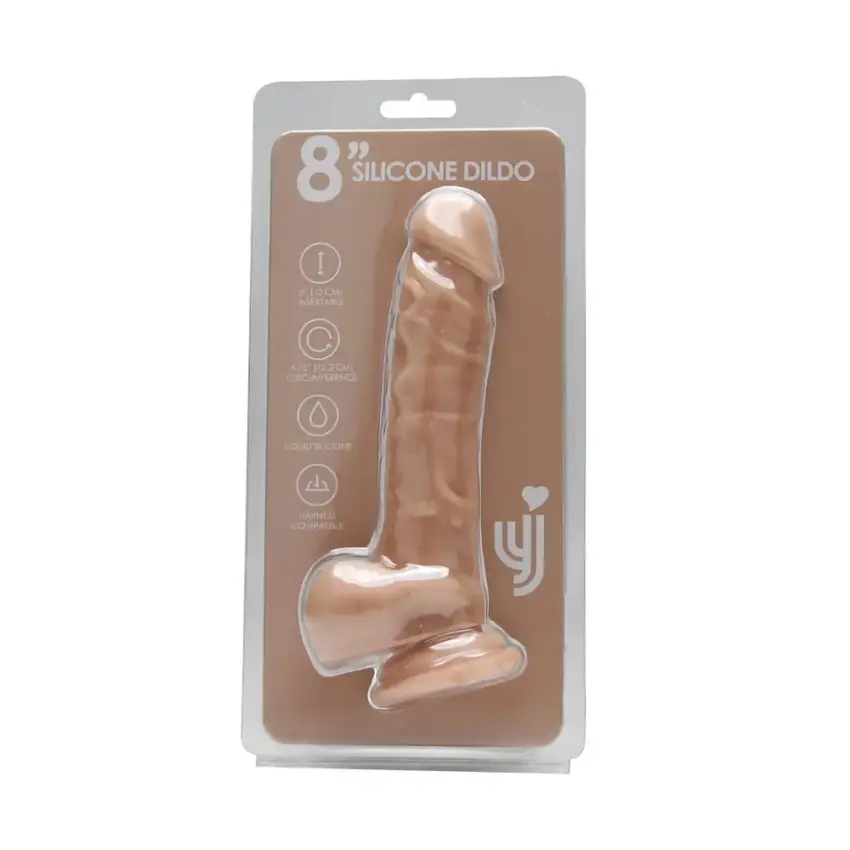 Loving Joy 8 Inch Realistic Silicone Dildo with Suction Cup and Balls Vanilla - Image 10