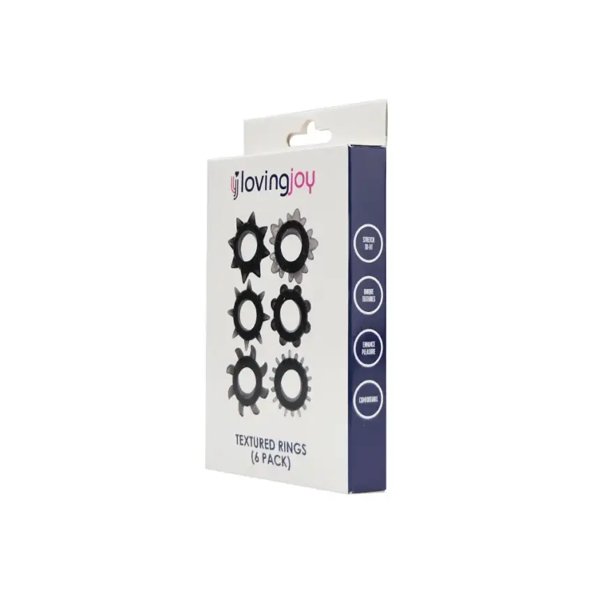 Loving Joy Textured Cock Ring Set (6 Pack) - Image 15