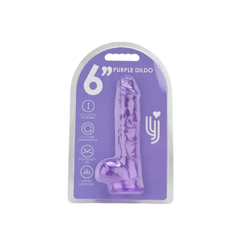Loving Joy 6 Inch Dildo with Balls Purple - Image 7