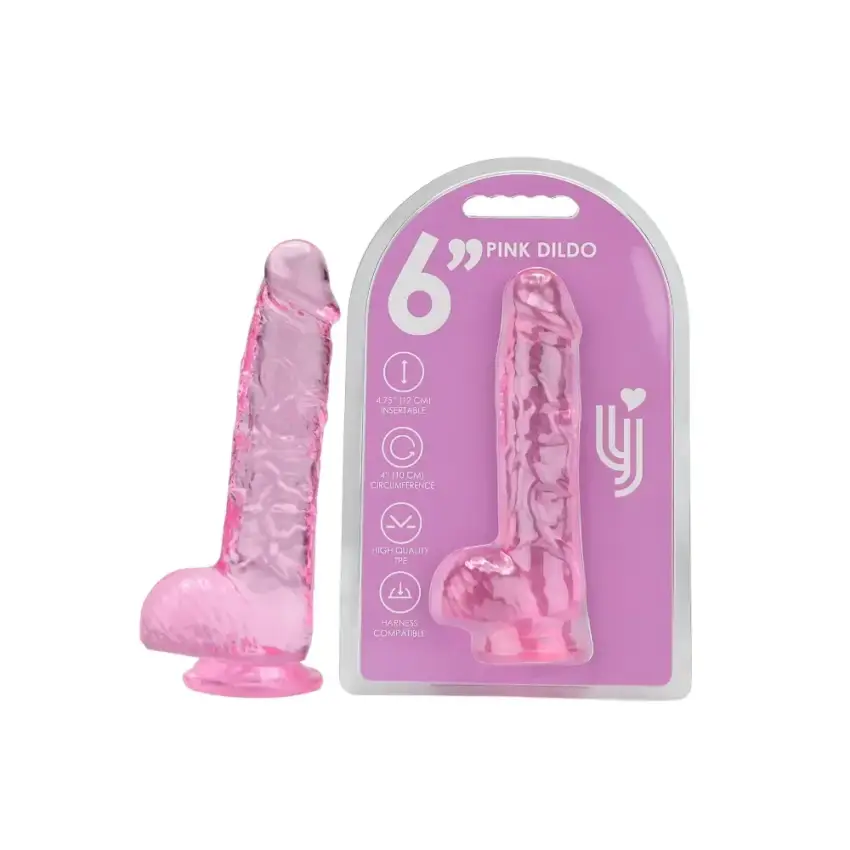 Loving Joy 6 Inch Dildo with Balls Pink - Image 5